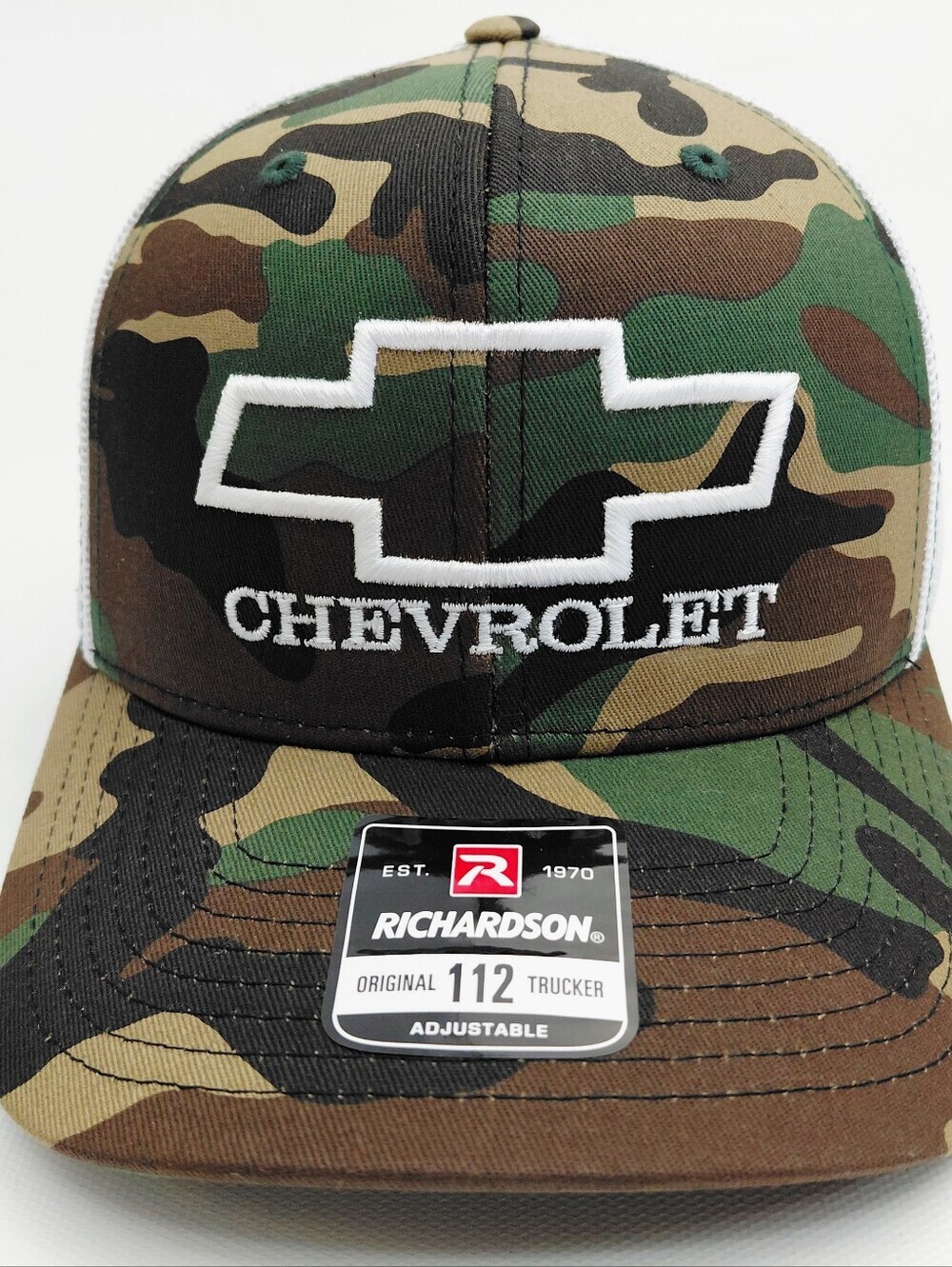 Chevy Chevrolet Richardson 112 Baseball Cap Hat Camouflage Mesh Snapback